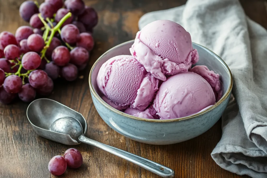 Making grape ice cream at home