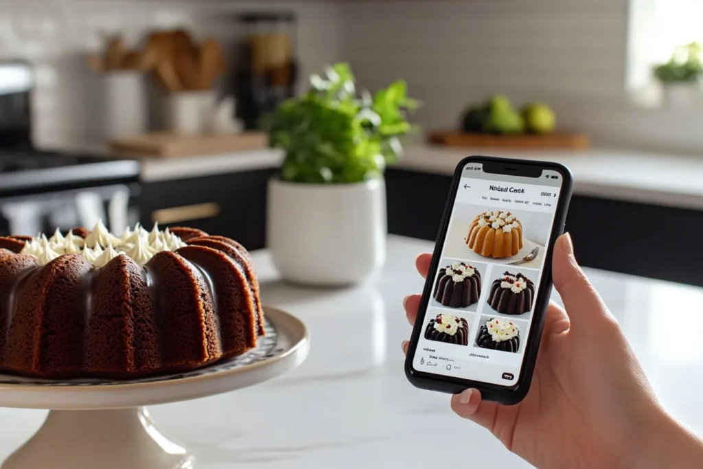 Mobile phone ordering Nothing Bundt Cakes online
