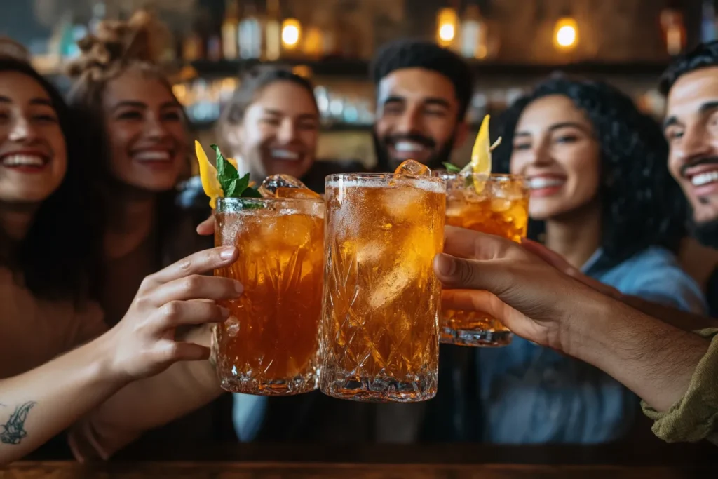 Friends enjoying cocktails responsibly