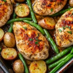 One-pan chicken breast with potatoes and green beans