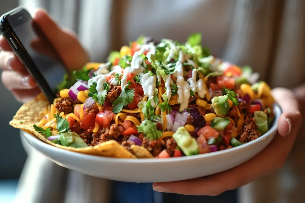 People posting about taco salad on social media