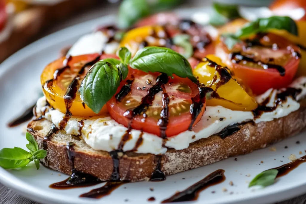 Tomato and burrata toast