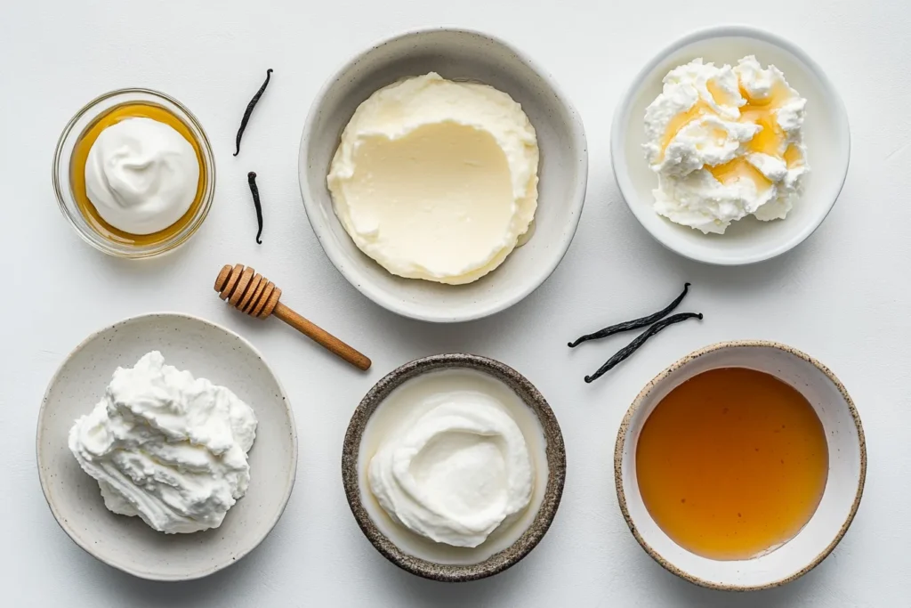 Step-by-step ingredients for a GAPS cream cheese dessert