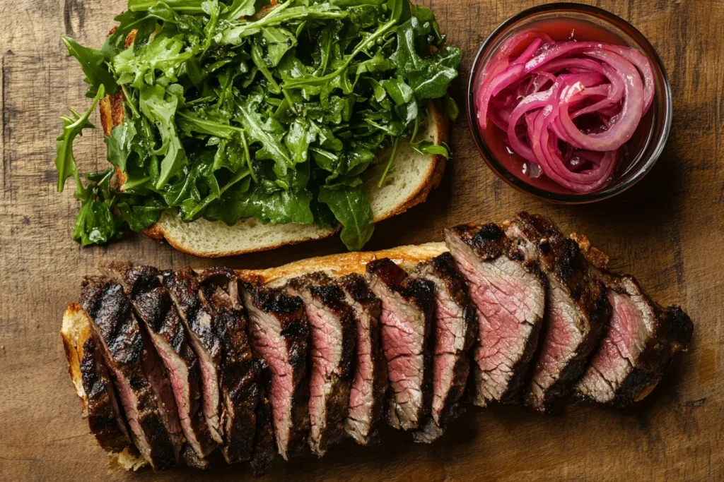 Building a tri tip sandwich step by step