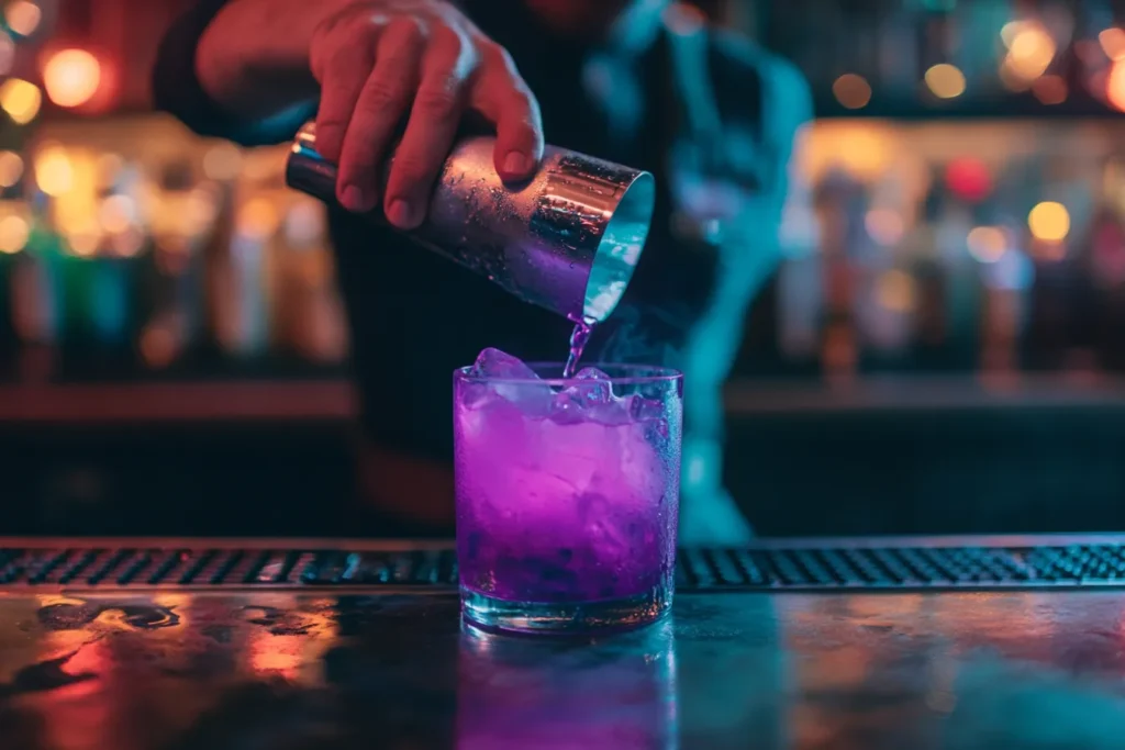 Bartender making a Grateful Dead cocktail