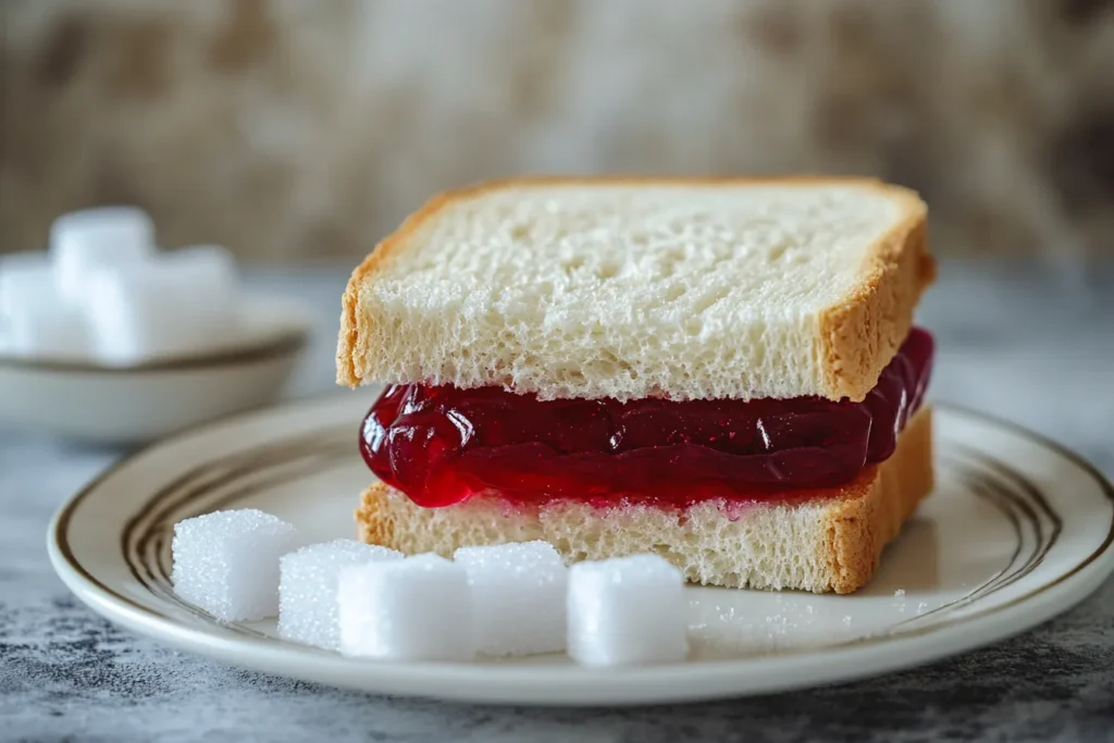 Sugar content of jelly sandwich