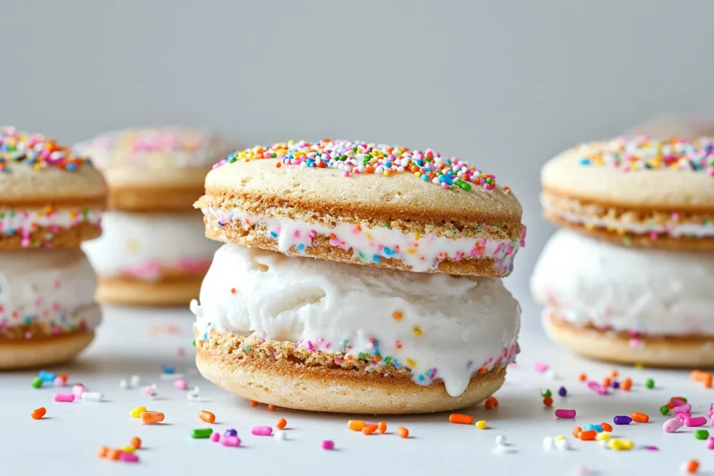 kid-friendly gluten free ice cream sandwiches with sprinkles