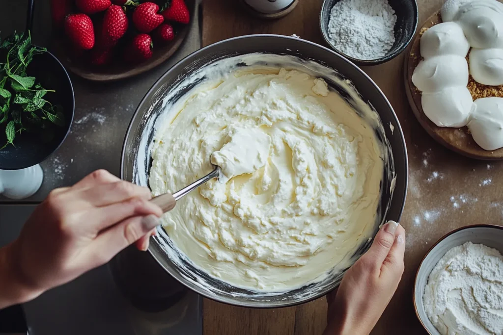 Step by step protein cheesecake