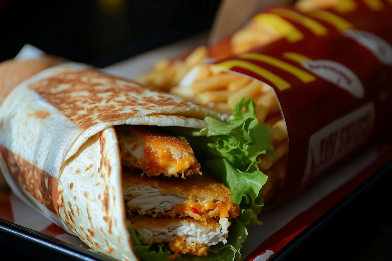 McDonald’s Snack Wrap and Spicy McMuffins on display