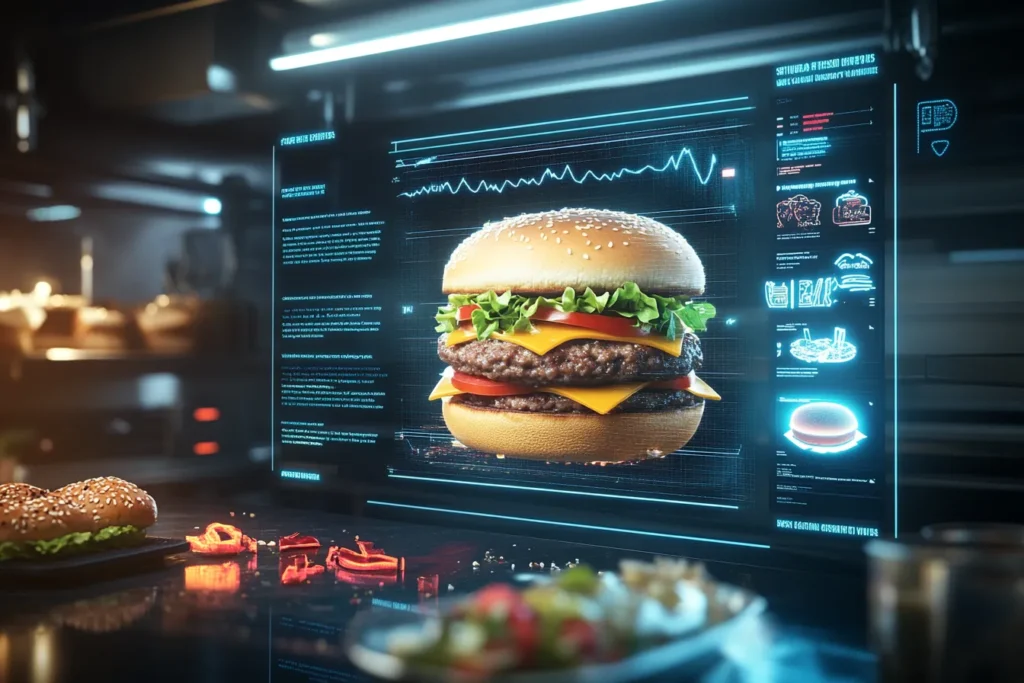 Nutritional chart comparing calories of fast food items