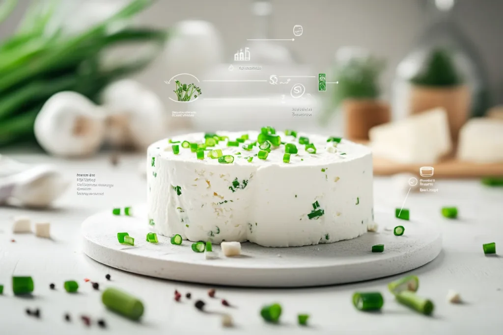 Nutritional chart of scallion cream cheese