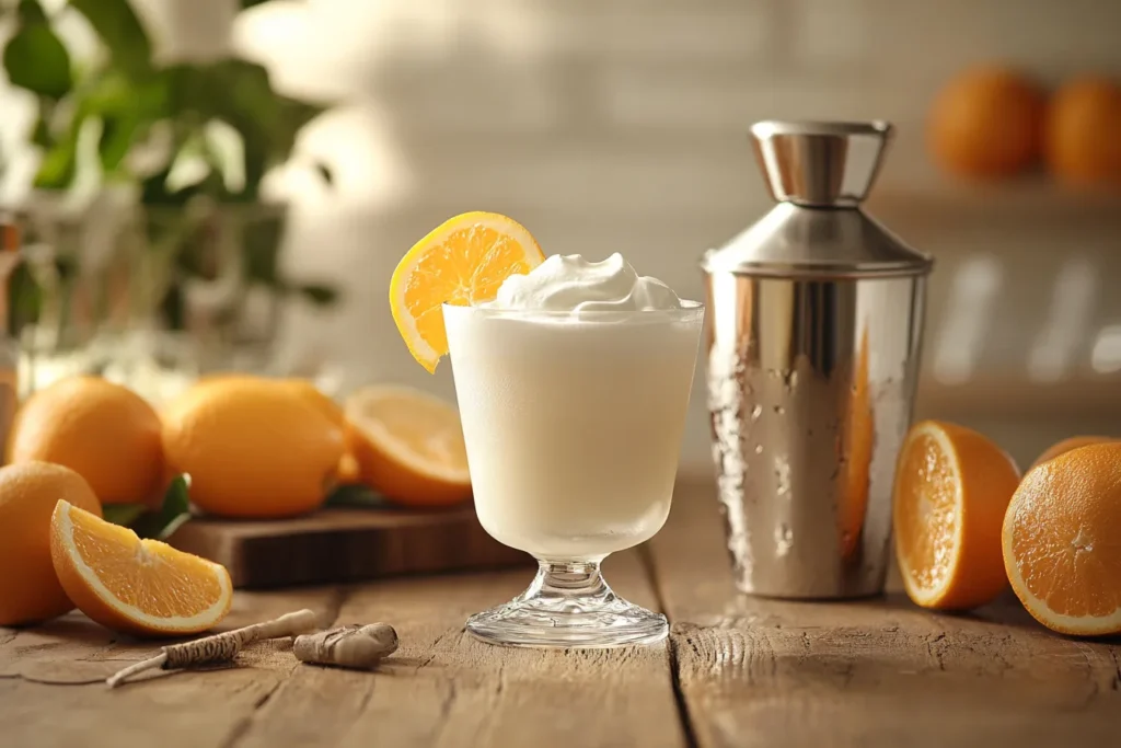 Ingredients for making an orange creamsicle drink
