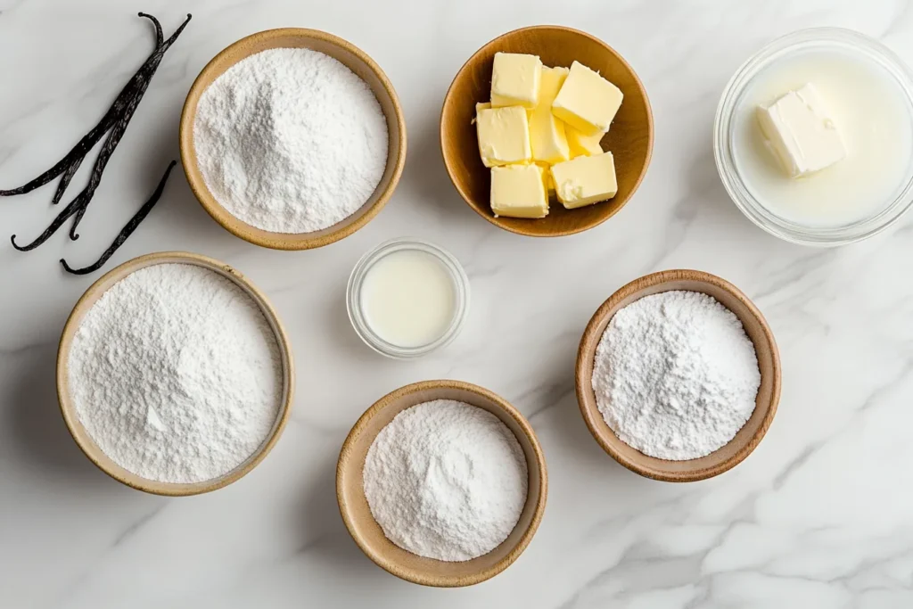 Simple ingredients for making icing without cream cheese