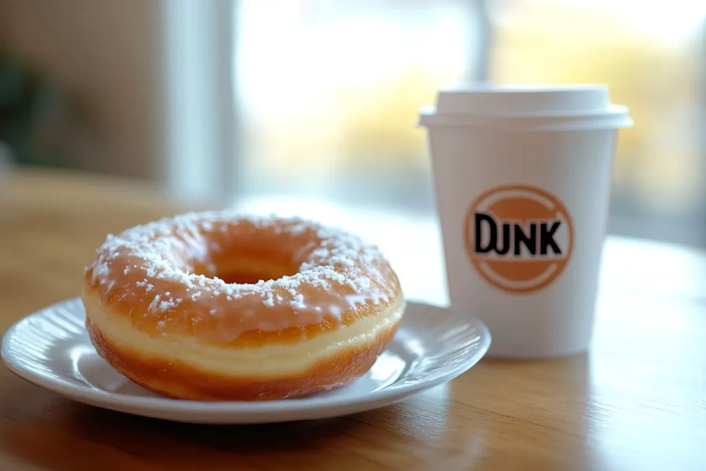 Boston Kreme donut served with coffee