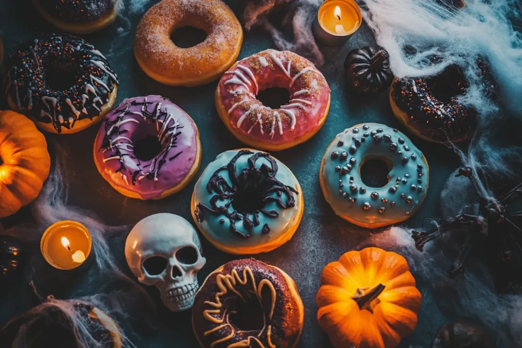 Halloween donut flat-lay photo for Instagram