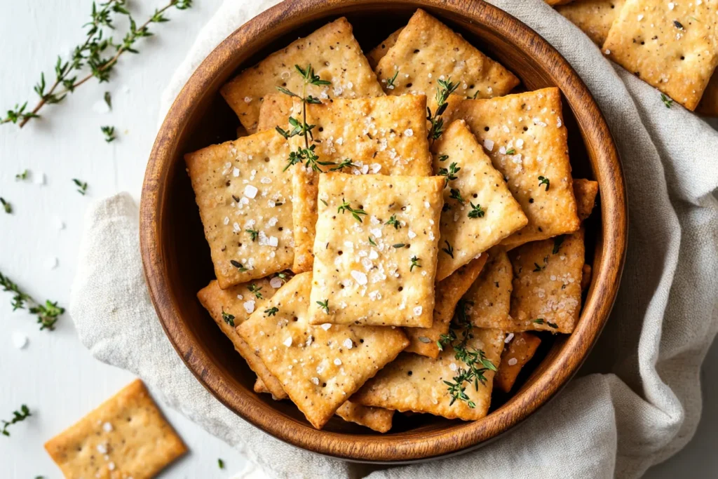 Homemade sourdough discard crackers