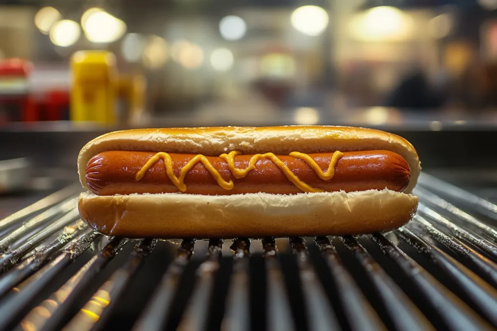 Speedway hot dog on roller grill