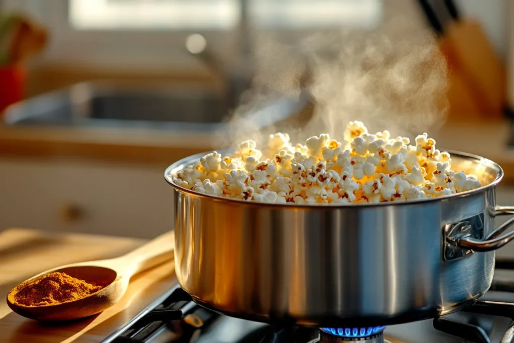 making spicy popcorn at home