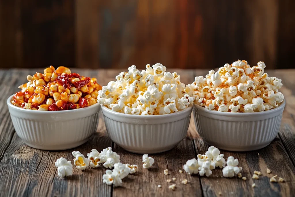 different spicy popcorn flavors