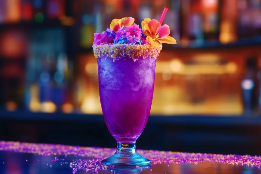 Grateful Dead drink served with fancy garnish
