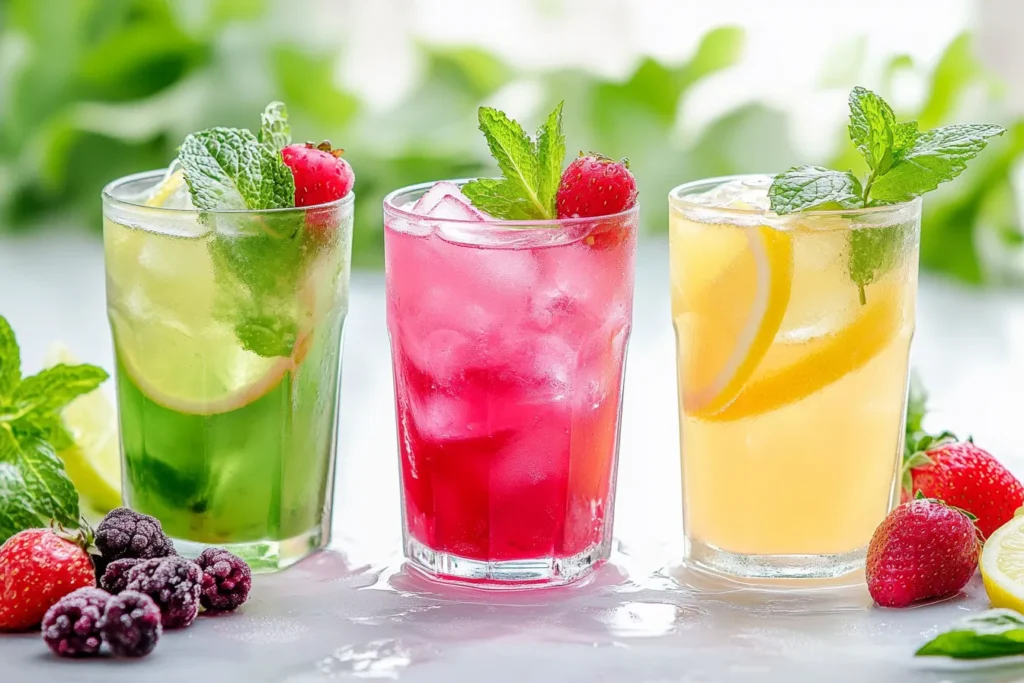 Assortment of flavored lemonades