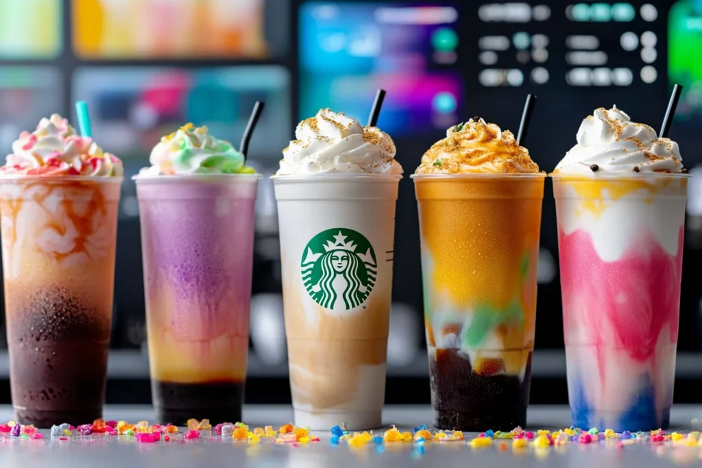 Social media screenshots showing secret Starbucks drinks