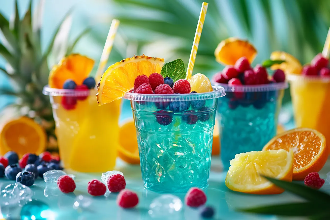 Variations of the Trash Can Drink with fruits
