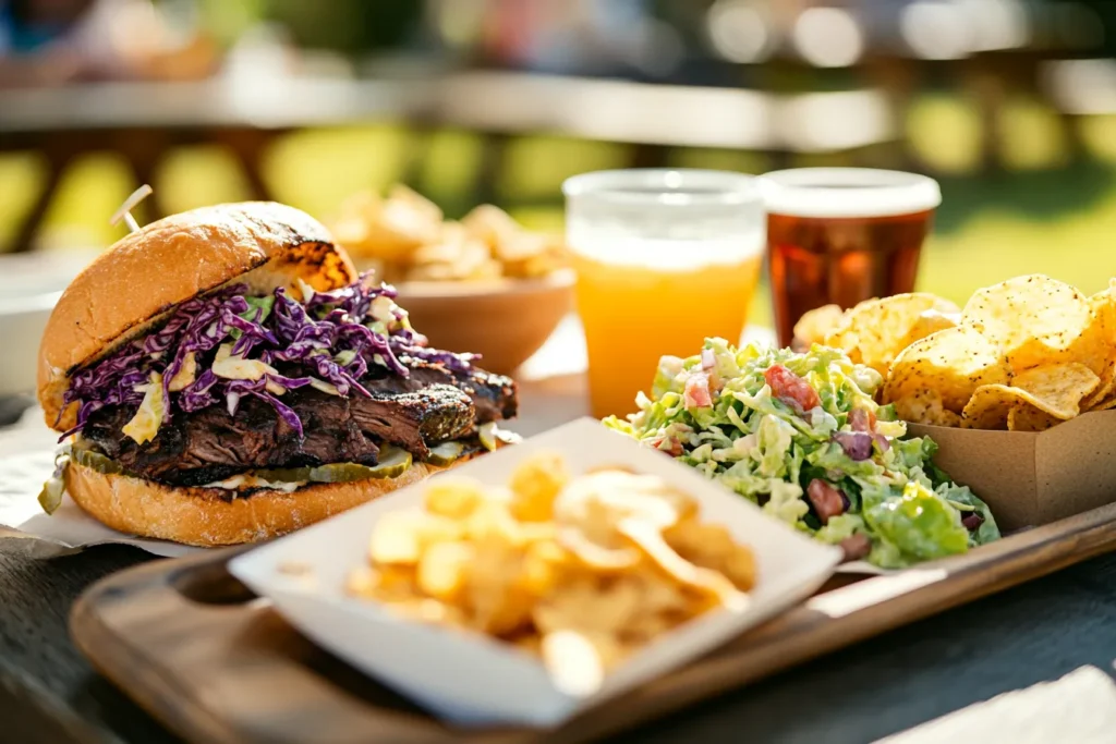 Side dishes with a tri tip sandwich