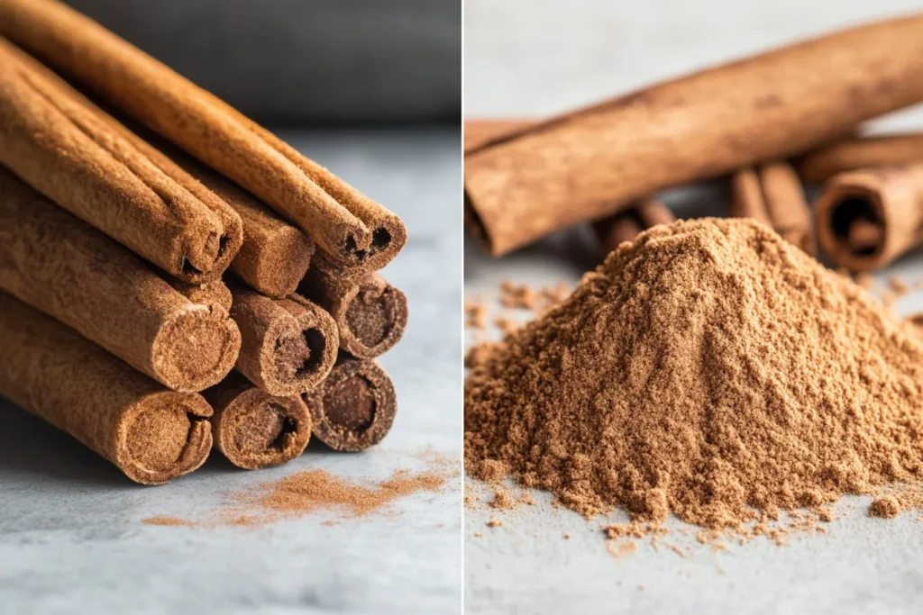 Ceylon vs Cassia cinnamon side by side