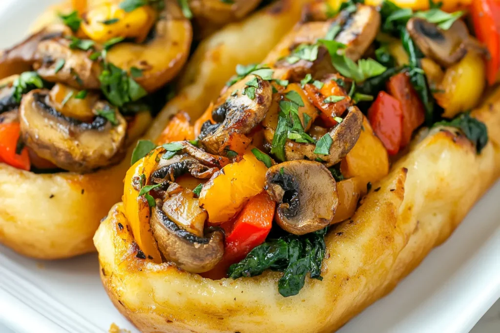 Pizza roll ups with veggie toppings