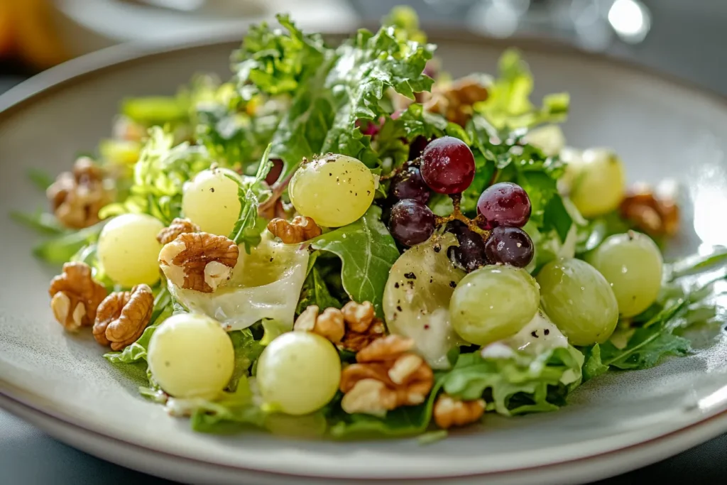 White grapes in a gourmet salad