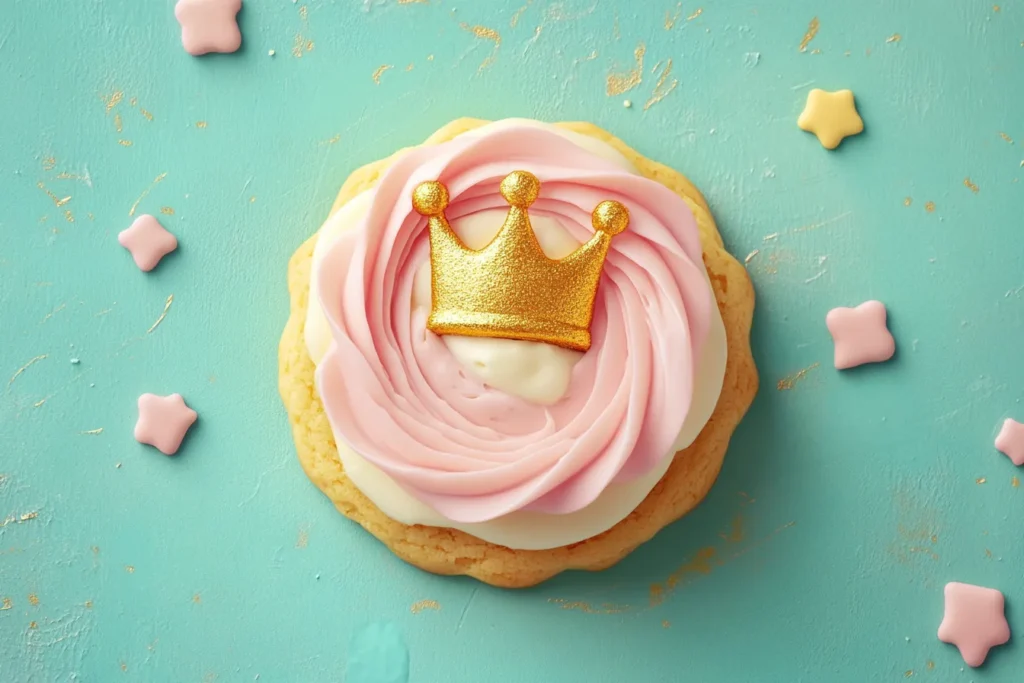 Cookie with royal frosting and cream cheese topping