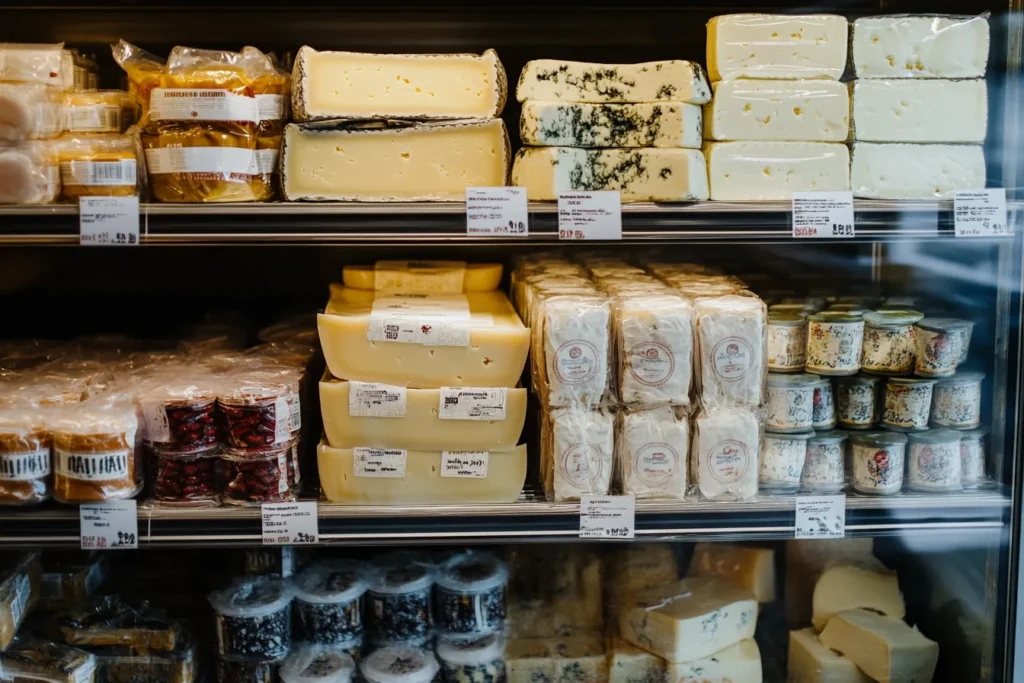 “Greek cheese with PDO label on packaging”