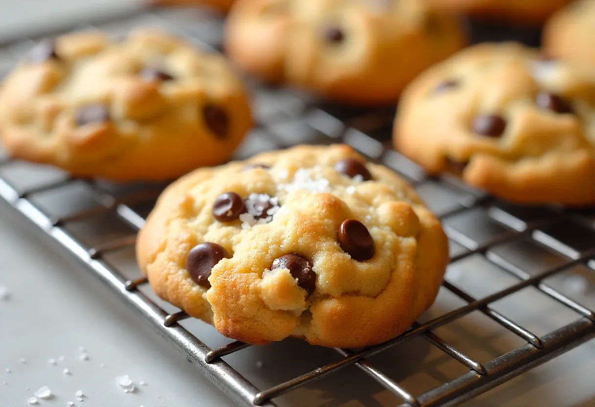 Cookies sprinkled with flaky sea salt
